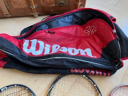 2 Babolat & 2 Wilson Schläger mit Tasche