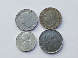 Vittorio Emanuele und Citta del Vaticano Münzen 1940,51,65