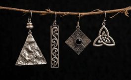 Quattro paia orecchini pendenti argento metallo nuovo