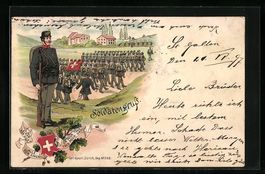 Soldatengruss, Schweizer Soldat in Unifo