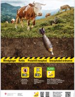 BLINDGÄNGER PLAKAT POSTER SCHWEIZER ARMEE MILITÄR GRANATE