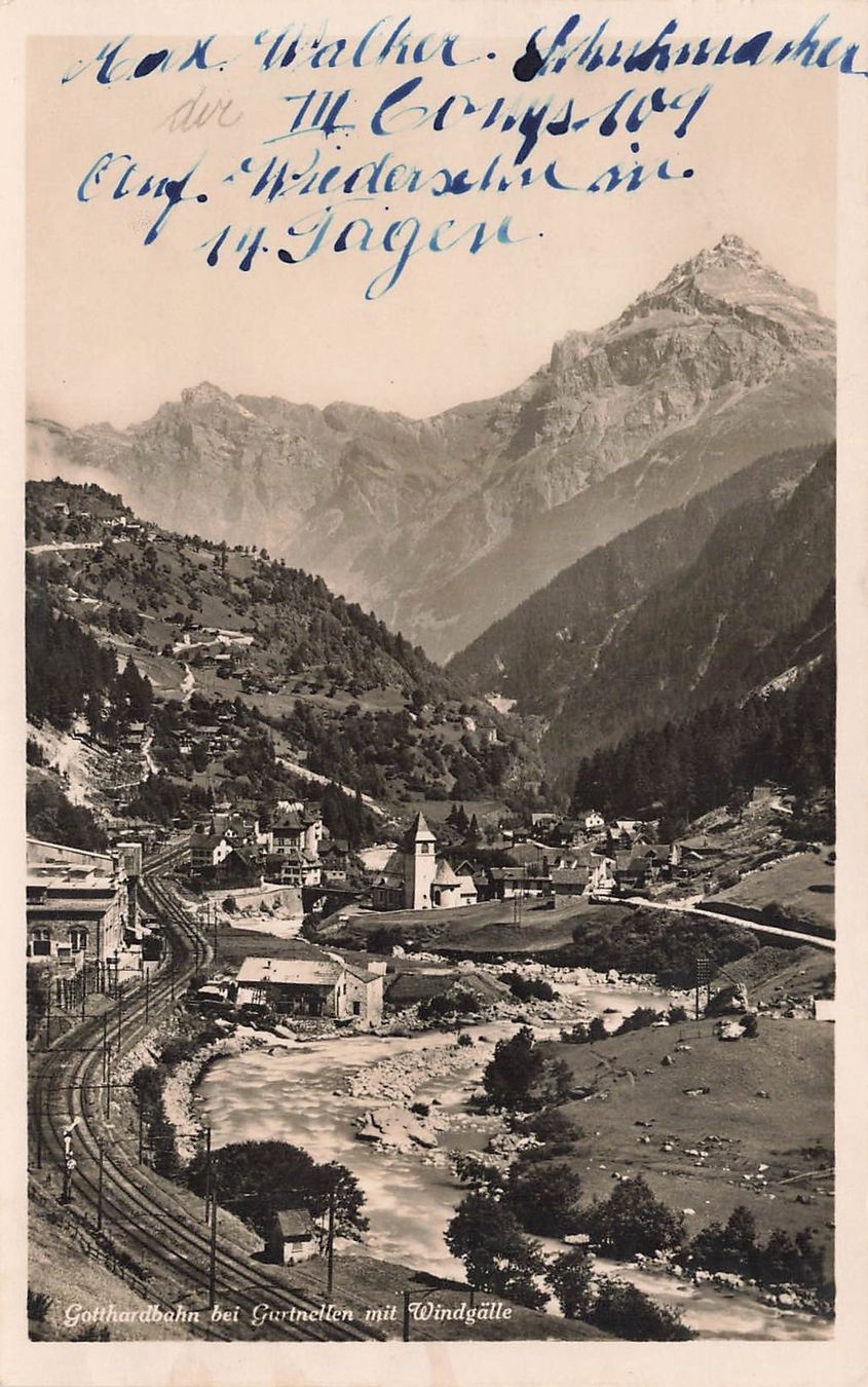 Cartoline postali: Gurtnellen UR Gotthardbahn Windgälle Eisenbahn – Usato da Biasca venduto da Blenio71