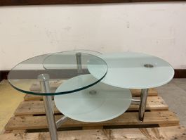 Glas-Satztisch, 3er Set, Chromgestell!