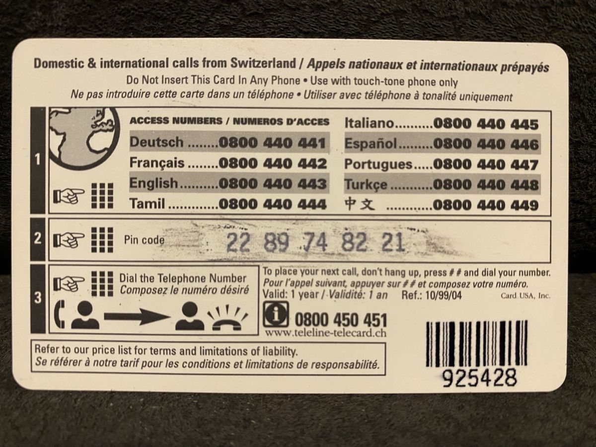 Schede telefoniche: Teleline – Usato da Lausanne venduto da babacard10 1