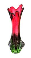 vase Murano style Chambord max. 30 cm rosa vert grün 1,15 kg