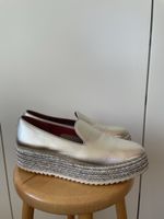 181 by Alberto Gozzi Espadrilles Plateau Silber – Gr. 39 