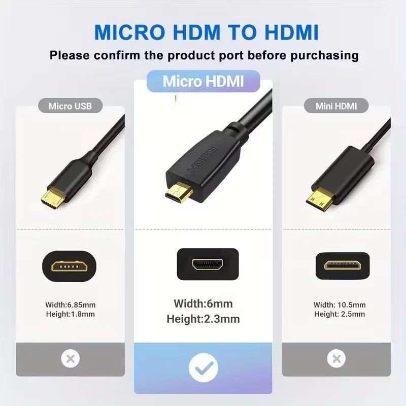 Cavi: Micro HDMI zu HDMI Kabel  FullHD 3D 4K 1meter – Nuovo (secondo la descrizione) da Kirchdorf AG venduto da Restposten110 2
