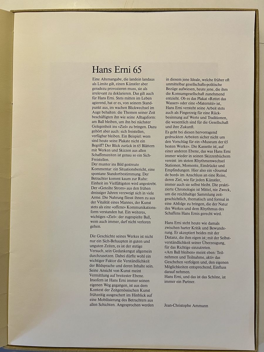 Libri: Limitierte Kunstmappe von Hans Erni – Usato da Zürich venduto da juergarno 3