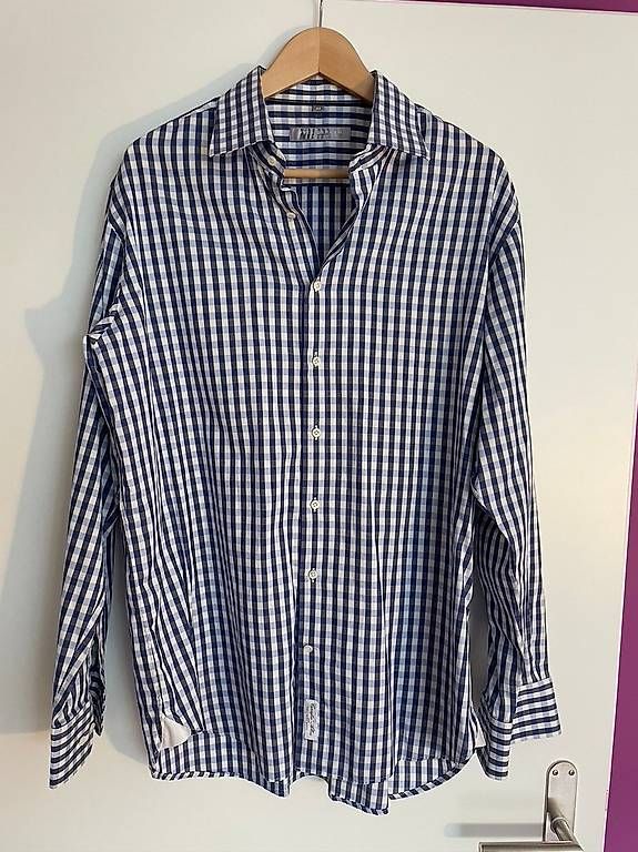 Camicie: Langarm Hemd 44 XL blau weiss  – Usato da Adligenswil venduto da g-day-mate