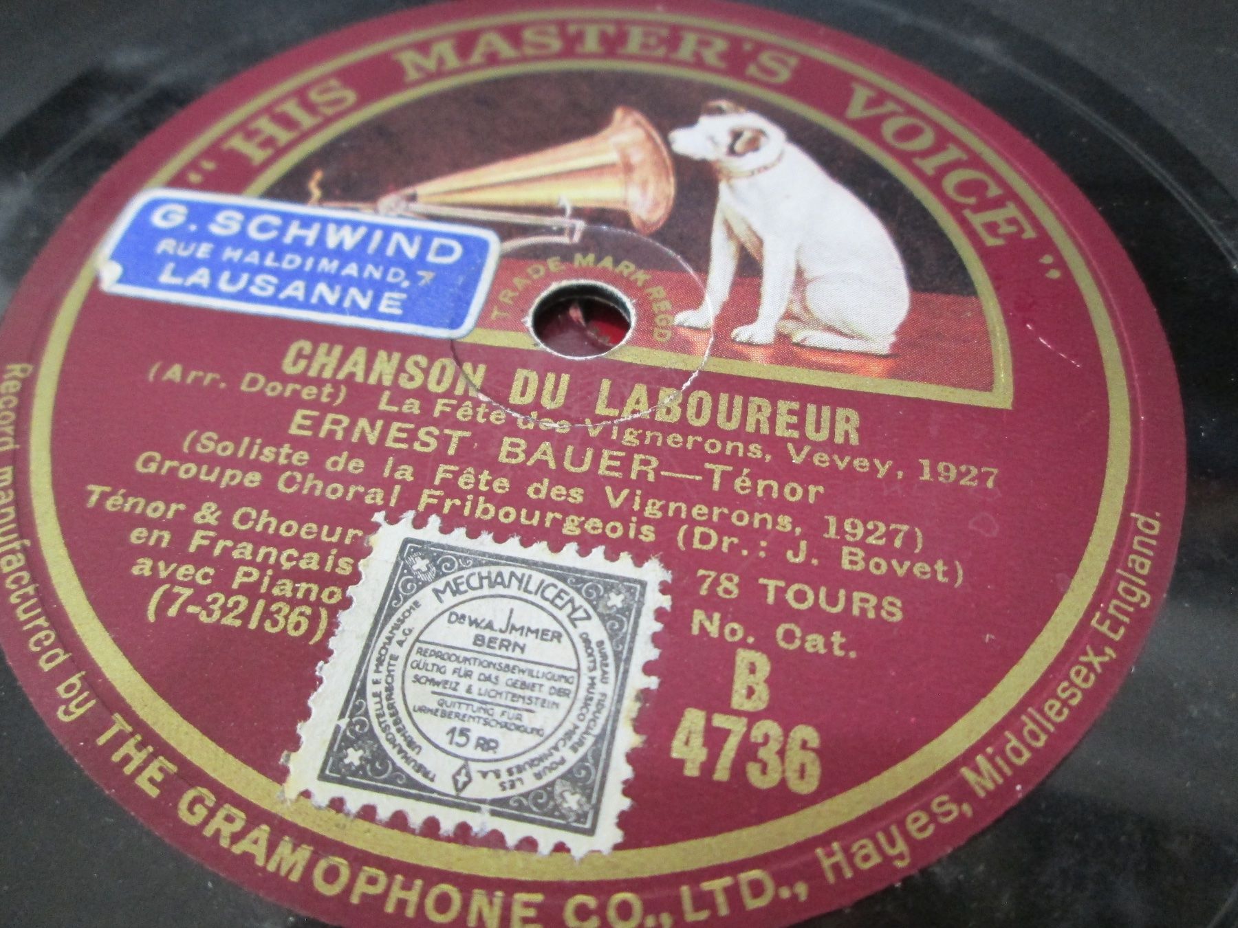 Vinyles: DISQUES 78 TOURS – D'occasion à Lausanne par Leag