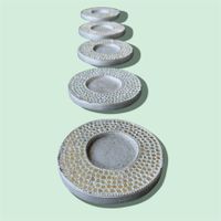 5 kleine Kerzenhalter Fairtrade - Caritas aus Holz, Silber