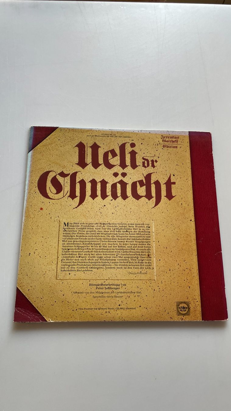 Dischi in vinile: Ueli dr Chnächt - Hörspiel - 2 Schallplatten – Usato da Glattfelden venduto da markweb 1