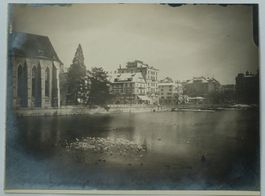 2 Originalfotos Zürich Winter an der Limmat um ca. 1930