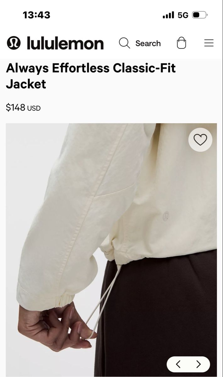 Lululemon Giacche: Lululemon Always Effortless Jacket off-white Grösse 8 – Usato da Nyon venduto da Jpraams 4