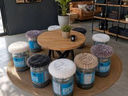Tabouret en véritable fût de bière BrewDog