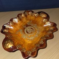 Dekorative Vintage Schale mit Goldmuster, Herbstdeko!