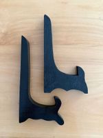 2 Tellerhalter Holz schwarz  ohne Teller