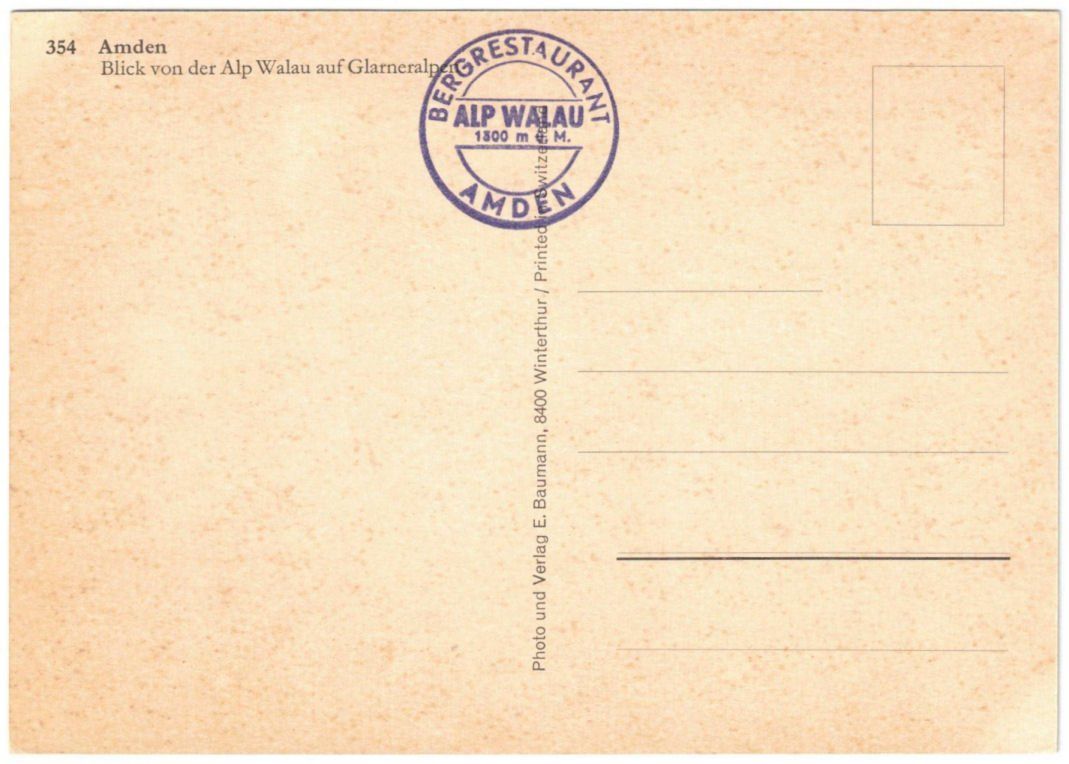 Cartoline postali: Amden - 3 Bild AK Alp Walau – Usato da Binningen venduto da Mountainrider 1