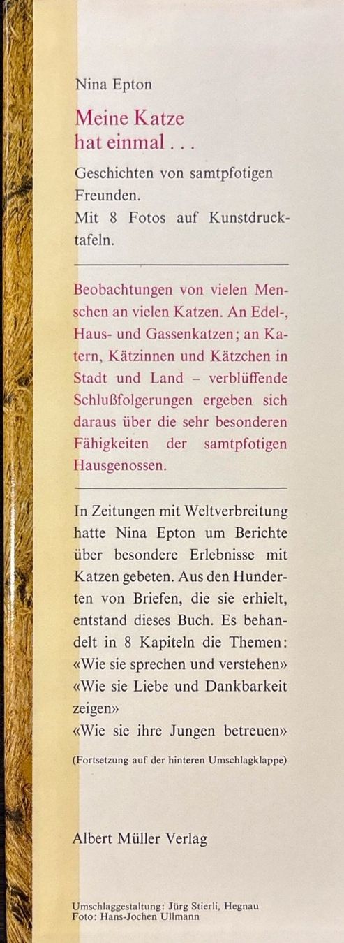 Libri: Epton Nina, Meine Katze hat einmal... – Nuovo (secondo la descrizione) da Sarnen venduto da Livres 1