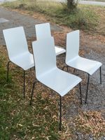 Stapelstühle 4 Stk. weiss Metallgestell gebraucht