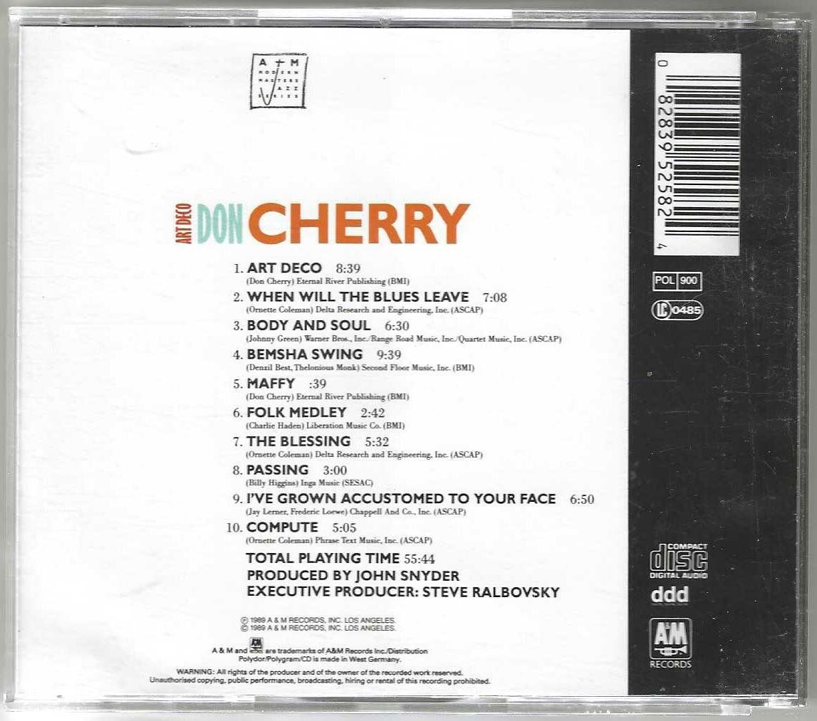 CDs: Don Cherry – Art Deco – D'occasion à Genève par CDLPBookS 1