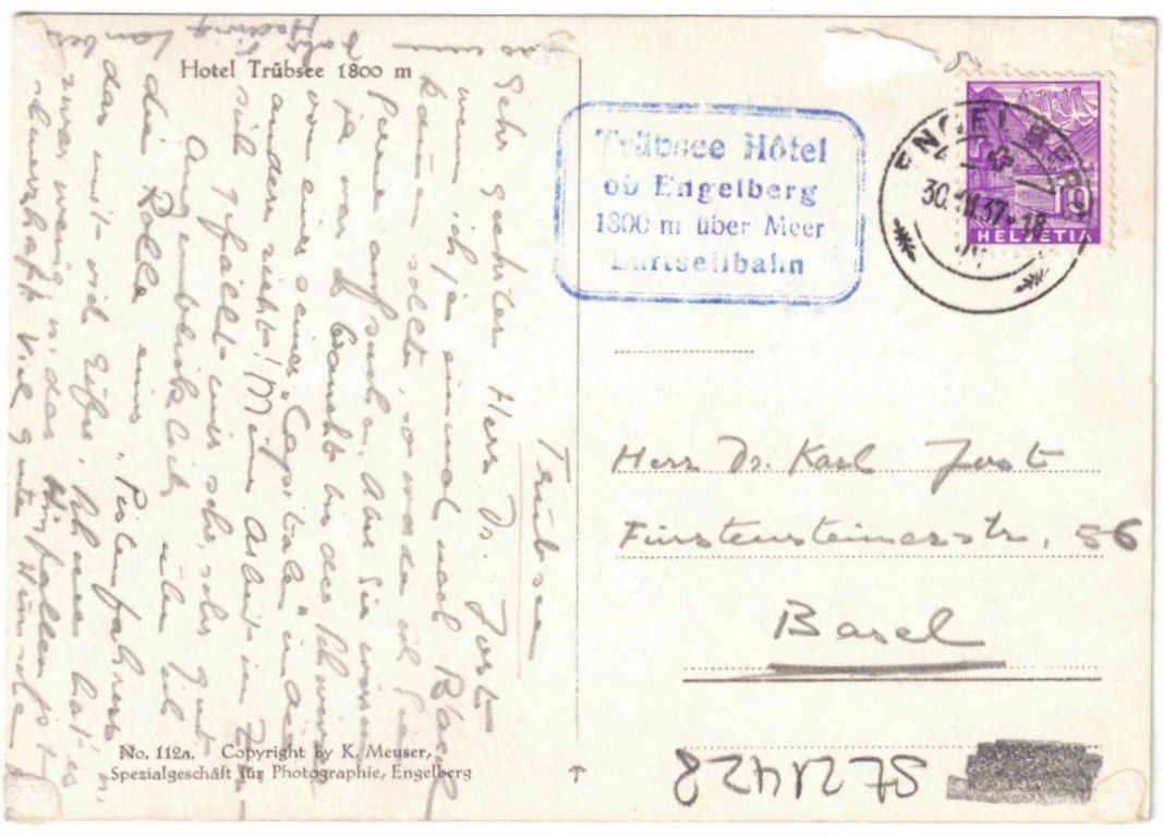 Cartoline postali: Engelberg - Luftseilbahn Gerschnialp--Trübsee – Usato da Binningen venduto da Mountainrider 1