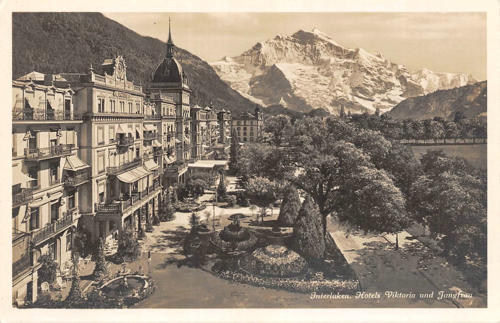 Cartes postales: 2x Interlaken, Hotel Jura – D'occasion à Ottikon b.Kemptth. par Neptun1974 2