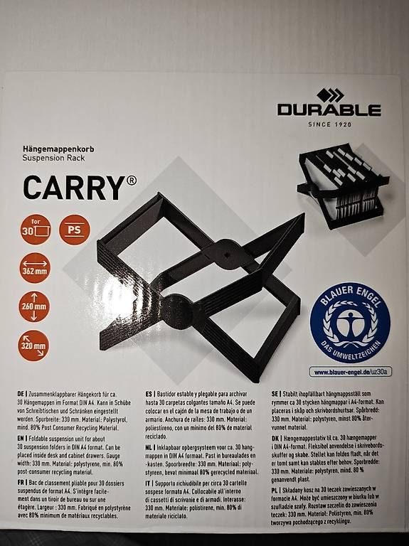 Classeurs: 2x Hängemappenkorb Durable Carry – Neuf avec emballage d'origine à Zürich par mrmiller80 2