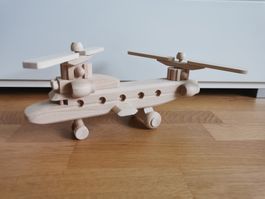 Holzhelikopter, Spielzeug, Neuwertig