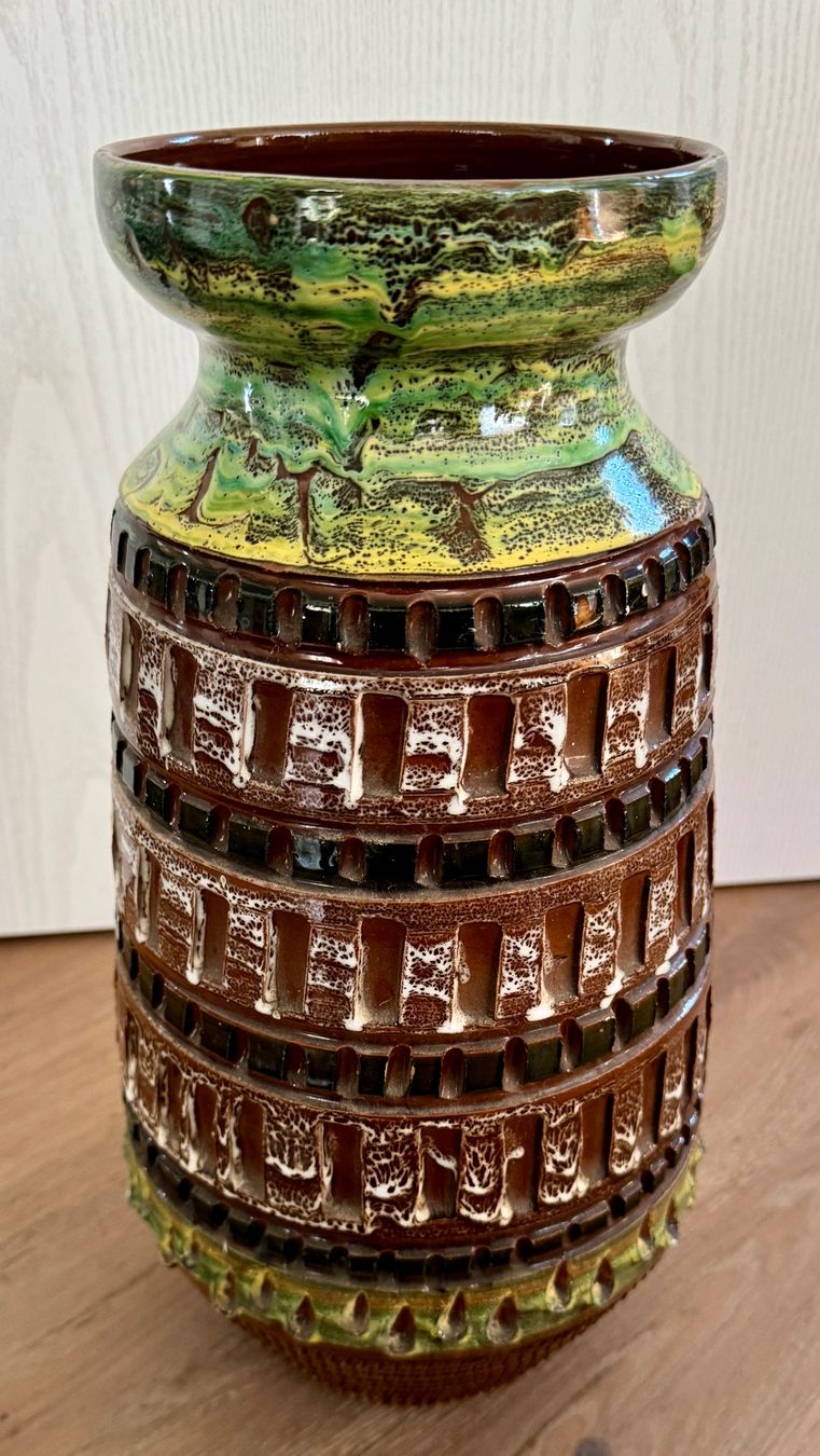 Vasen & Gefässe: Tolle Mid-Century Vase 60er Grün Braun 38.5 cm hoch – Gebraucht aus Rothrist von Luckywinner 4