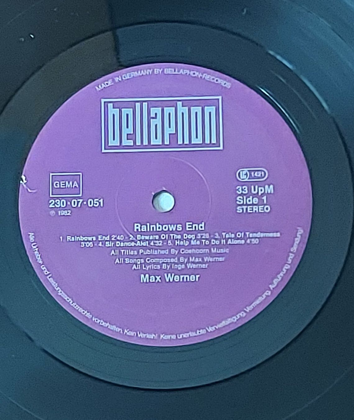 Schallplatten: LP - MAX WERNER - RAINBOWS END – Gebraucht aus Steckborn von Quo7 1