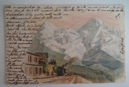 1900 Wengernalp Bahnstation  sehr seltene Ansichtskarte