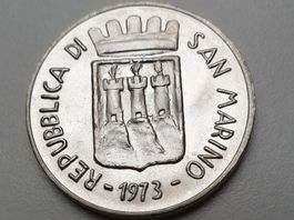 🇸🇲 San Marino 500 Lire 1973 Silver **BU Perfect**