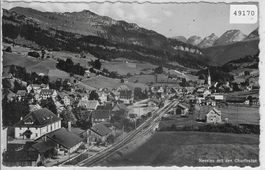 Nesslau mit Bahnhof und Churfirsten