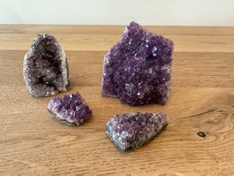 Amethyst Set, 4-teilig. Edle Deko für's Zuhause! 397 Gramm