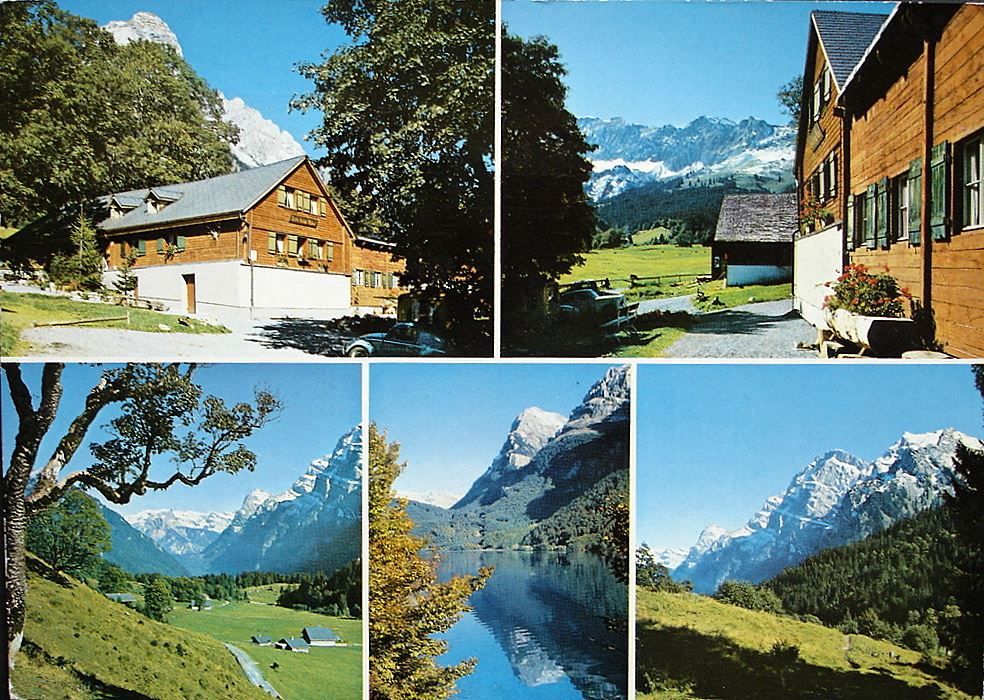 Cartoline postali: GLARUS Gasthaus Alp Richisau - Auto, VW-Käfer – Usato da Jona venduto da philajona