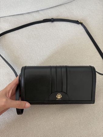 Bally Handtasche Leder Schwarz 