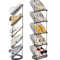 Schmales Schuhregal mit 5 Ebenen, platzsparendes Schuhregal