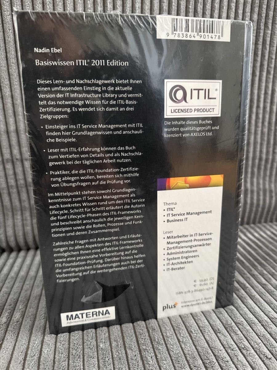 Libri: ITIL 2011 Edition - Basiswissen, originalverpackt – Nuovo e nell'imballaggio originale da Rickenbach LU venduto da Mita.Chris 1