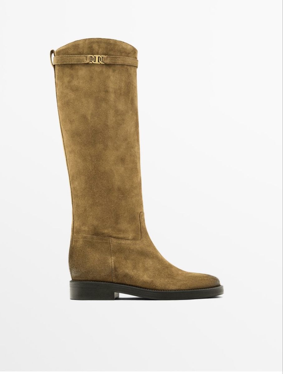 Massimo Dutti Damenschuhe: Bottes cavalières Massimo Dutti en cuir suédé – Neu und originalverpackt aus Nyon von ikel78 3