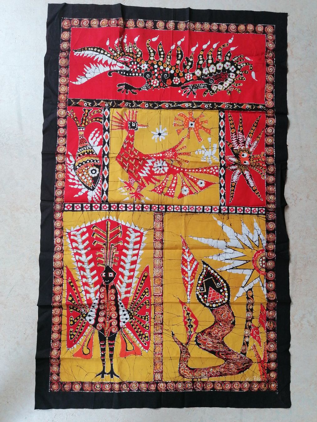 Poster & Bilder: Stoffbild Batiktechnik 75 x 122 cm / Neu – Neu (gemäss Beschreibung) aus Klingnau von vollmond36 2