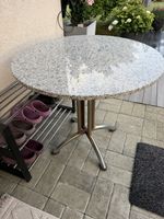 Runder Gartentisch Granitplatte Metallfuss rund 80cm