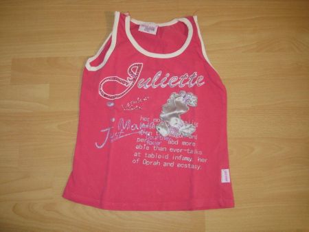 Pinkes ärmellosees T-Shirt Gr. 134/140