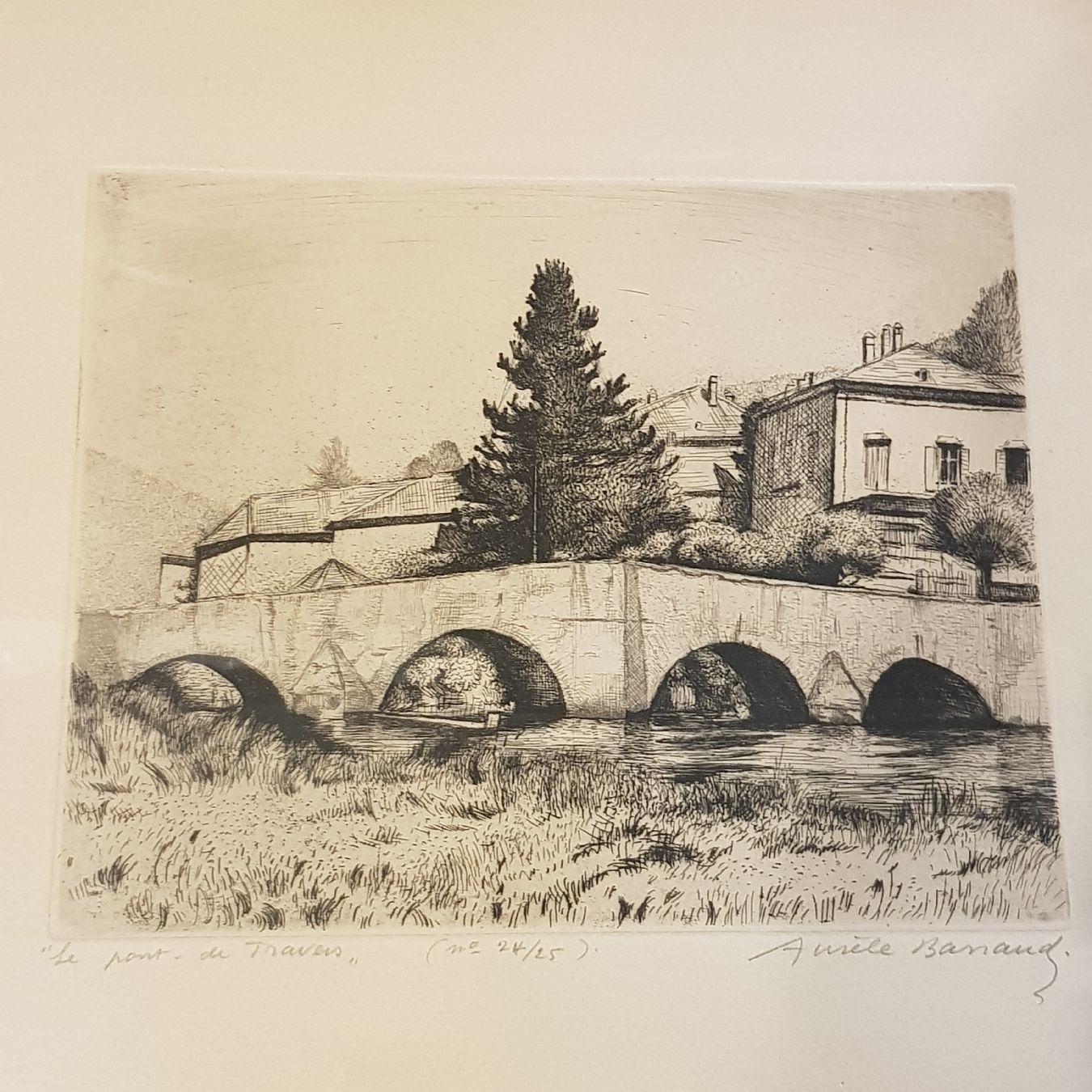 Grafiken & Lithographien: lithographie signée Aurèle BARRAUD  le pont de Travers – Gebraucht aus Cortaillod von lemaurice01 1