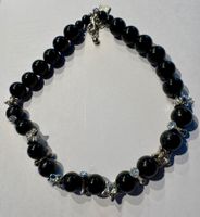 Halskette schwarz-silber
