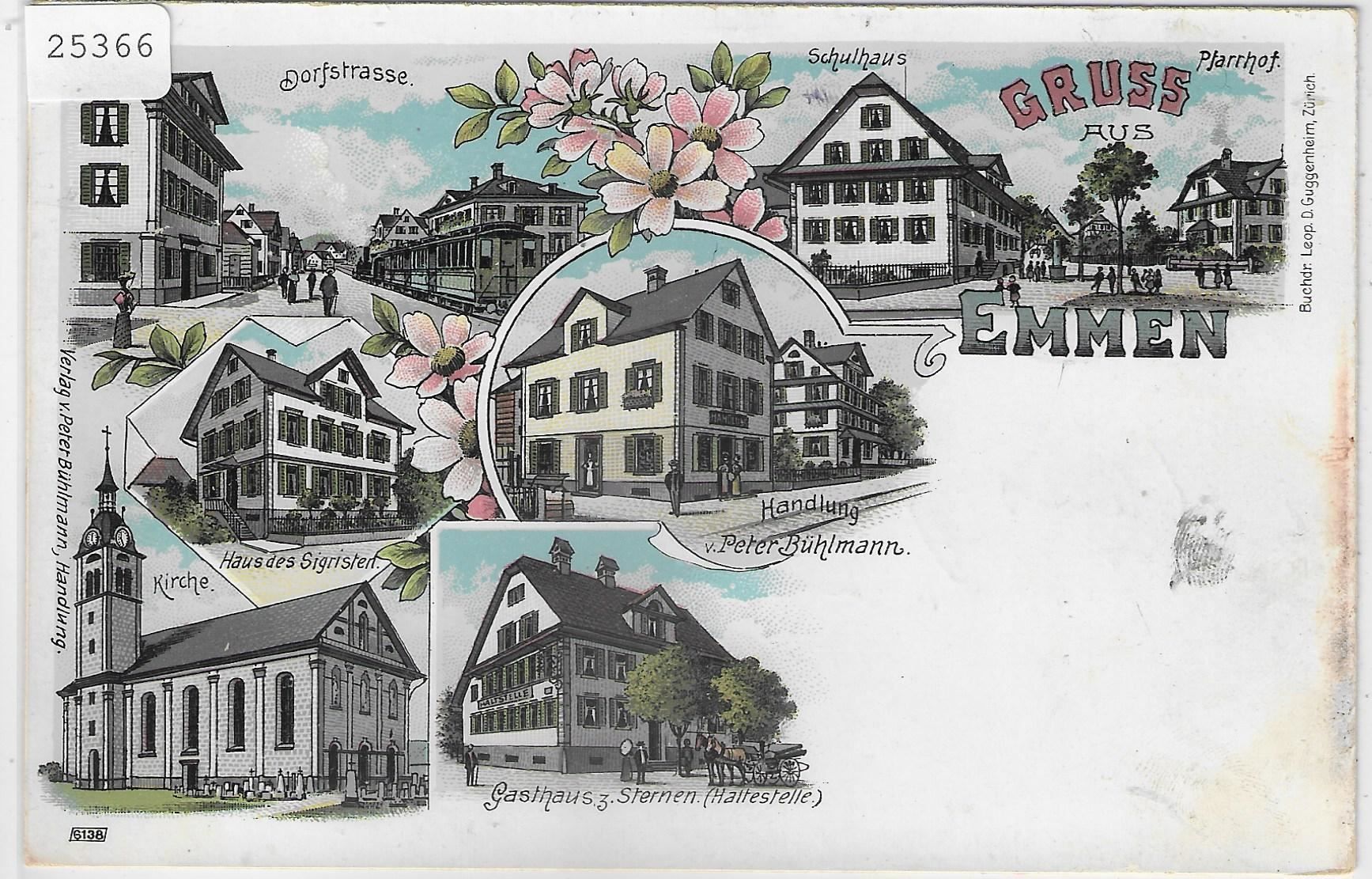 Cartoline postali: Gruss aus Emmen - farbige Litho 1901 – Antico da Ettingen venduto da Kartenplanet