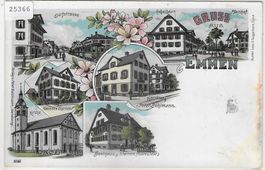 Gruss aus Emmen - farbige Litho 1901