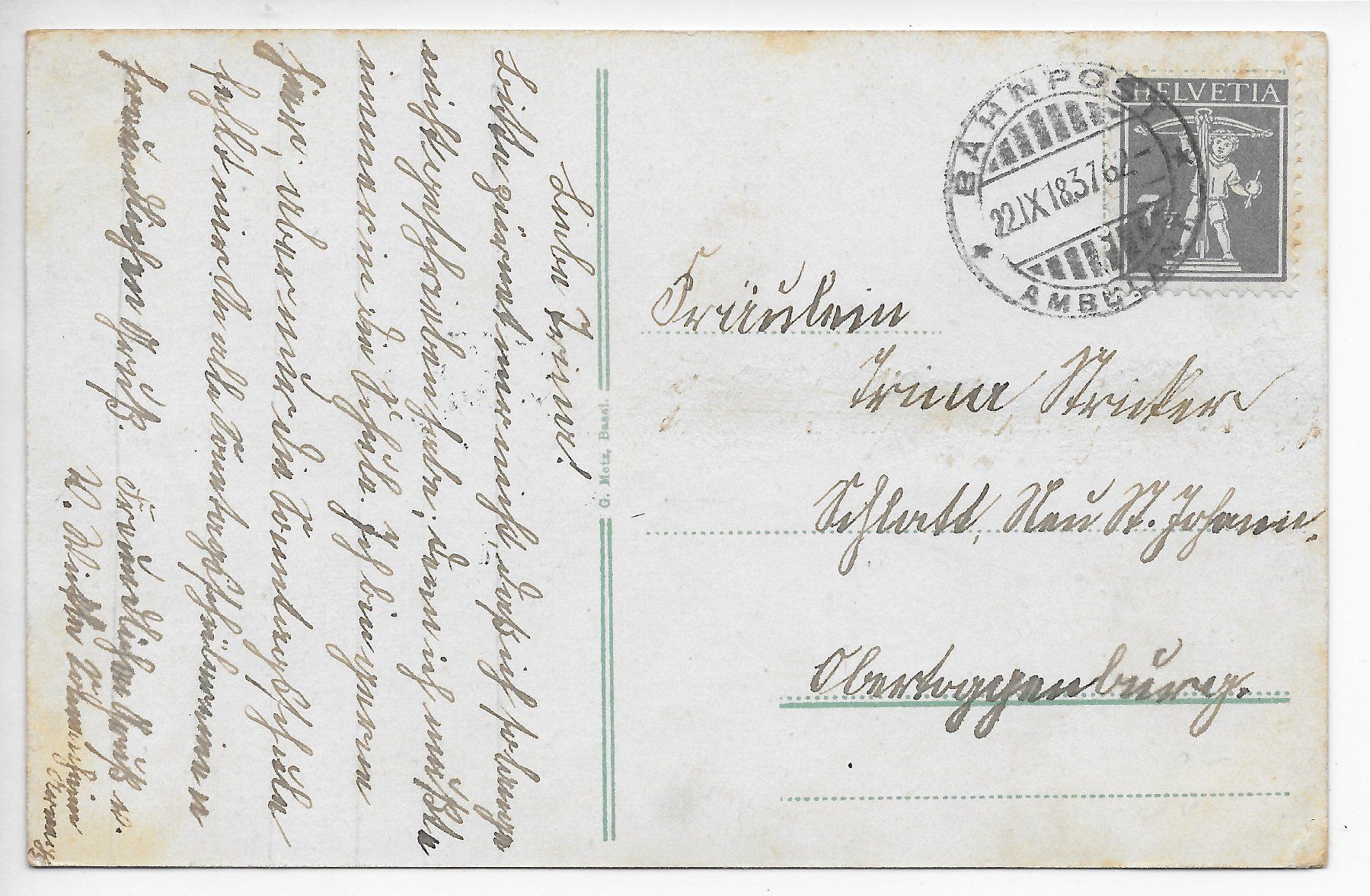 Cartoline postali: Gossau SG, Evang. Kirche um 1918 – Usato da Hefenhofen venduto da Richsalz 1