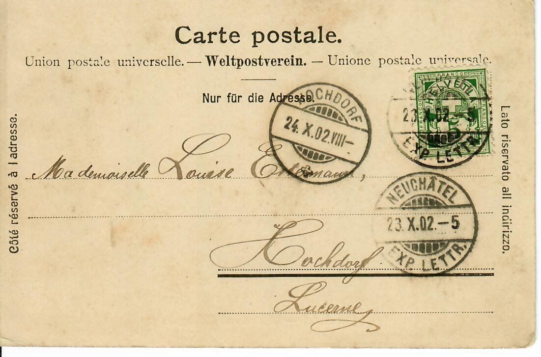 Cartoline postali: Neuchâtel – Usato da Hochdorf venduto da Ziegel-16 1