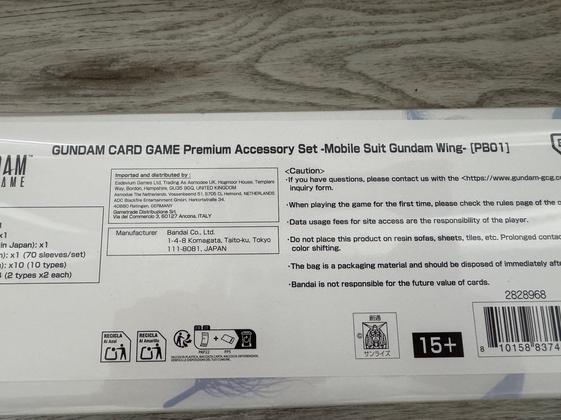 Bandai Sammelbilder & Trading cards: Gundam TCG - Premium Accessory Set – Neu und originalverpackt aus Weinfelden von Yenaris 2